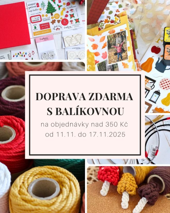✨ Malá radost pro všechny tvořivé duše ✨ Do 17. 11. 2025 máš na Euphoris.cz dopravu přes Balíkovnu při objednávce nad 350...